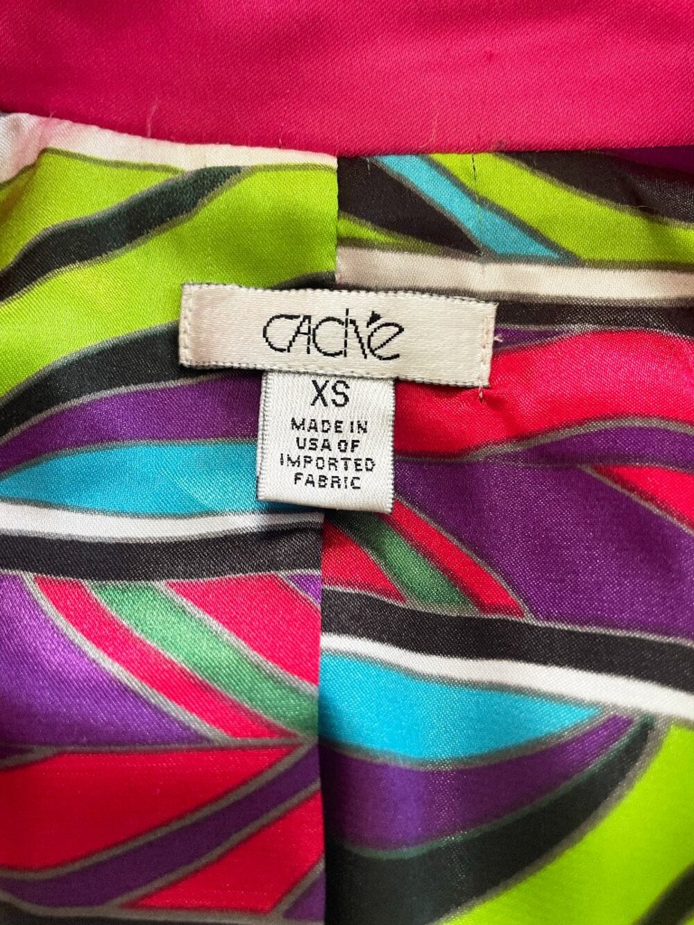 Cache Vintage Hot Pink Women's Double-Breasted Trench Coat/Jacket w/belt Size XS - Picture 4 of 16
